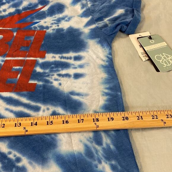NWT Chaser Rebel Rebel David Bowie Blue Tie Dye T-Shirt Size Medium - Picture 7 of 9